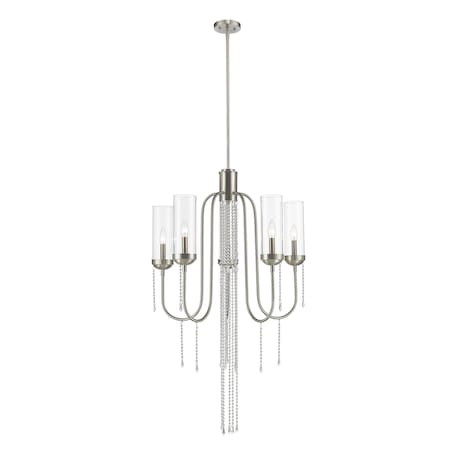 Z-Lite Siena 5 Light Chandelier, Brushed Nickel & Clear 433-5BN